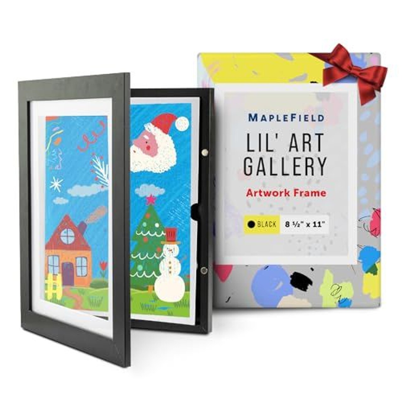Childrens Art Project Storage Frames for Artworks - Front Opening Art Display Frame - Changeable Kids Artwork Picture Frames - Improved Design - Black (14.5 x 11.8 in)
